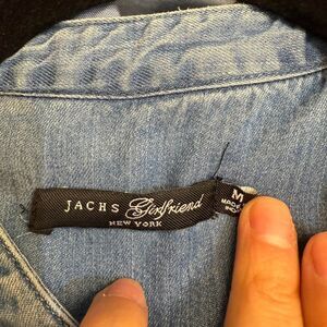 Jack's Girlfriend Women's Blue Denim Shirt with White Embellishments